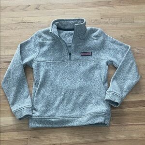 Vineyard Vines Gray Quarter-Zip Pullover, M, 12/14